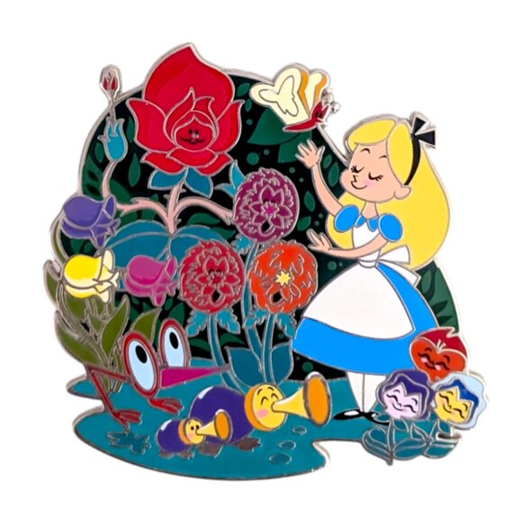 Alice in Wonderland Disney Pin: Singing Flowers Family